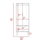 TUHOME Augusta Closet with Hanging Rod, Drawer, Hairpin Legs, and Double Door Cabinet - N/A