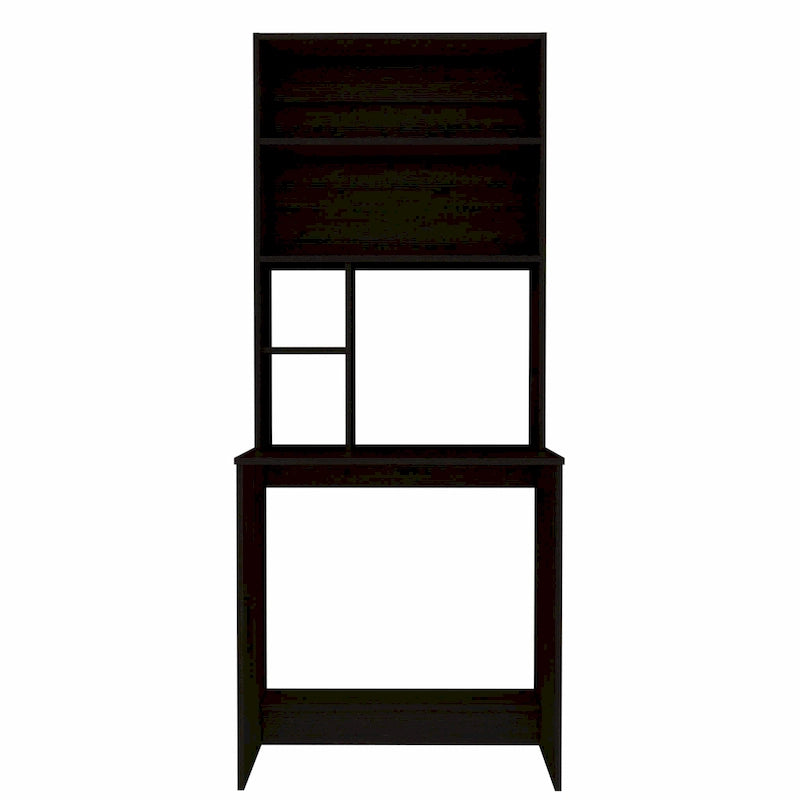 FM Furniture Sawgrass Writing Computer Desk with 5 Open Shelves and Hutch
