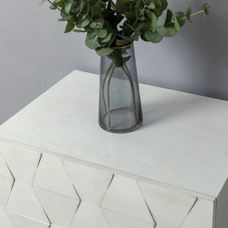 Table de chevet de rangement Ethe Mid-Century à 2 tiroirs avec pieds réglables en bois massif et station de charge, ensemble de 2, par HULALA HOME