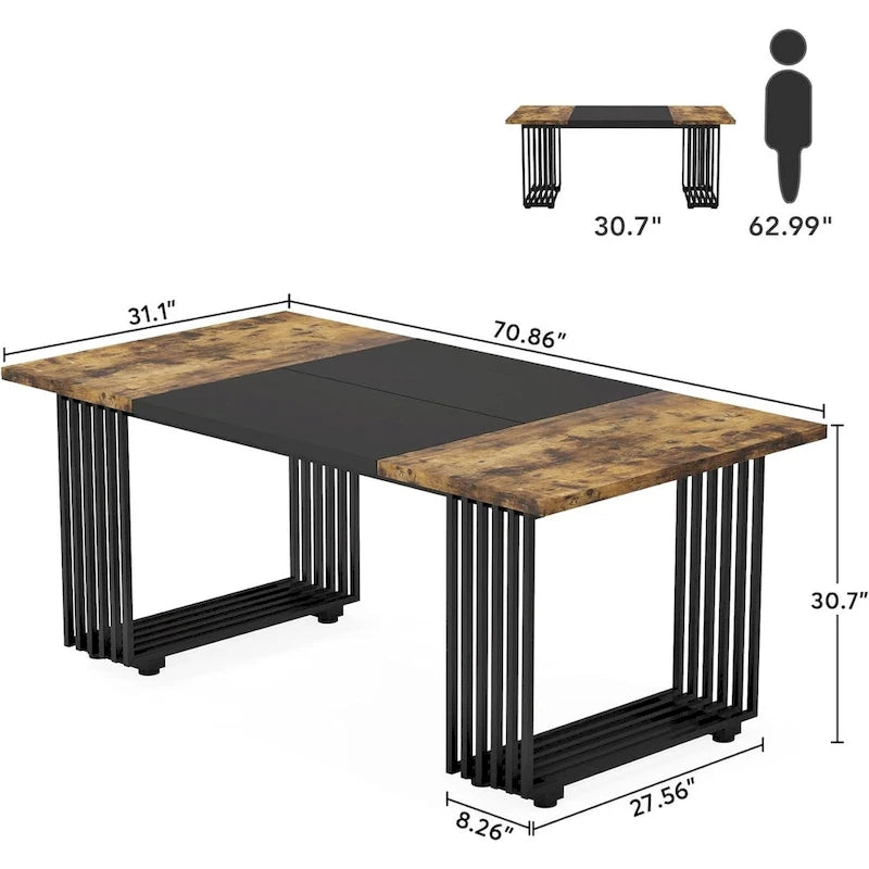 70.9 Modern Home Office Desk, Computer Executive Desk