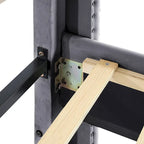 Queen Size Velvet Upholstered Platform Bed Frame with 6 inches Metal Legs