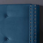 Queen Size Velvet Upholstered Platform Bed Frame with 6 inches Metal Legs