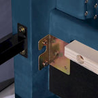 Queen Size Velvet Upholstered Platform Bed Frame with 6 inches Metal Legs