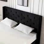 Queen Size Velvet Upholstered Platform Bed Frame with 6 inches Metal Legs