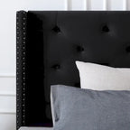 Queen Size Velvet Upholstered Platform Bed Frame with 6 inches Metal Legs