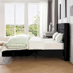 Queen Size Velvet Upholstered Platform Bed Frame with 6 inches Metal Legs