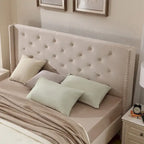 Queen Size Velvet Upholstered Platform Bed Frame with 6 inches Metal Legs