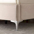 Queen Size Velvet Upholstered Platform Bed Frame with 6 inches Metal Legs