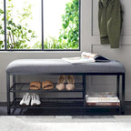Open Shelf Bench with Cushion, 42"W x 15"D x 18"H