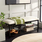Open Shelf Bench with Cushion, 42"W x 15"D x 18"H