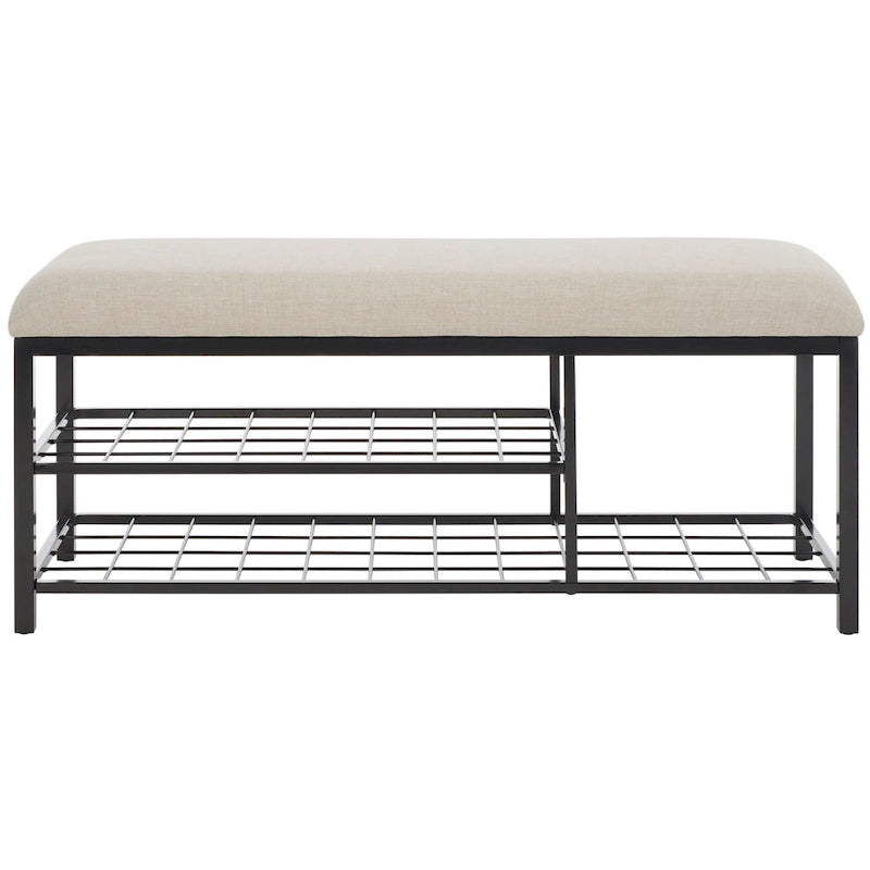 Open Shelf Bench with Cushion, 42"W x 15"D x 18"H