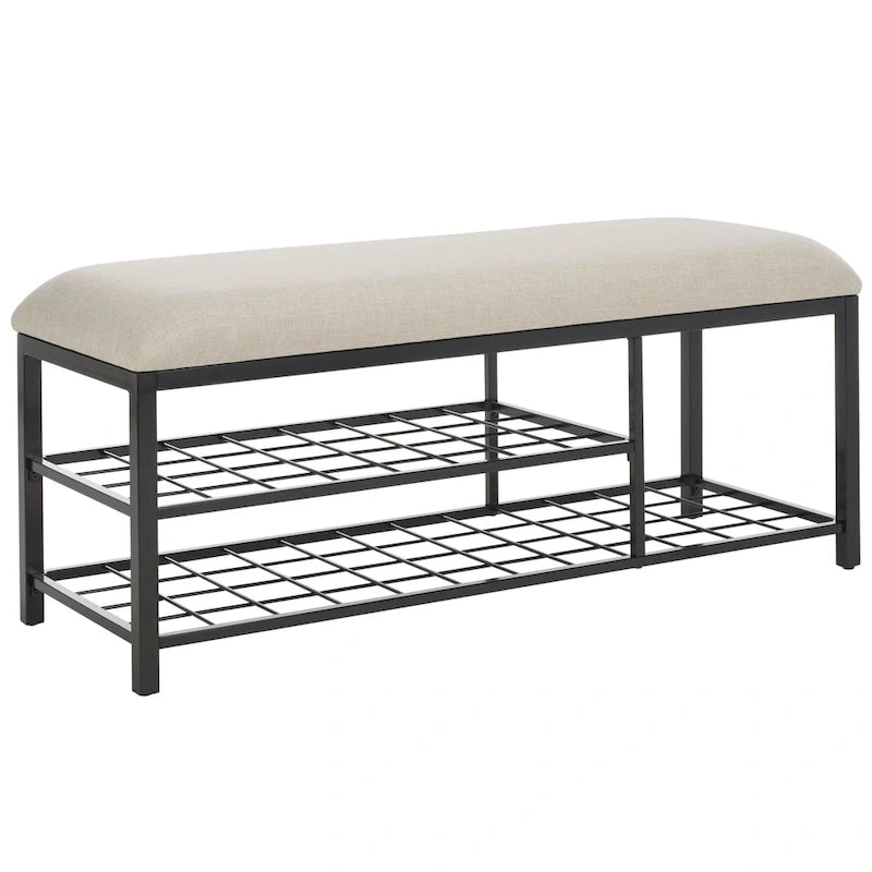 Open Shelf Bench with Cushion, 42"W x 15"D x 18"H