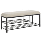 Open Shelf Bench with Cushion, 42"W x 15"D x 18"H