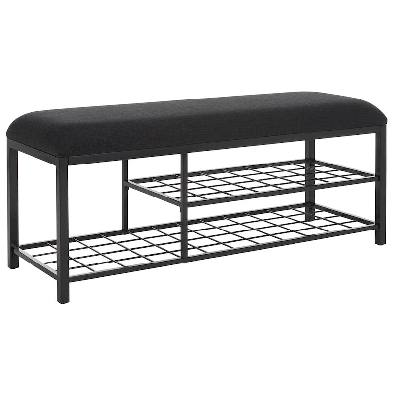 Open Shelf Bench with Cushion, 42"W x 15"D x 18"H
