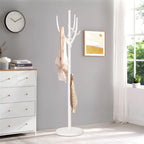 Porte-manteau sur pied en bois d'hévéa avec branches ajustables – 42 cm (diam.) x 182 cm (H)