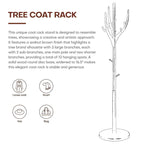 Porte-manteau sur pied en bois d'hévéa avec branches ajustables – 42 cm (diam.) x 182 cm (H)