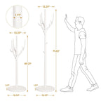 Porte-manteau sur pied en bois d'hévéa avec branches ajustables – 42 cm (diam.) x 182 cm (H)