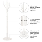 Porte-manteau sur pied en bois d'hévéa avec branches ajustables – 42 cm (diam.) x 182 cm (H)