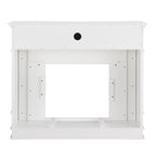 Cheminée électrique Occom SEI Furniture avec manteau en faux marbre et rangement média