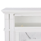 Cheminée électrique Occom SEI Furniture avec manteau en faux marbre et rangement média