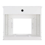 Cheminée électrique Occom SEI Furniture avec manteau en faux marbre et rangement média