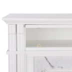 Cheminée électrique Occom SEI Furniture avec manteau en faux marbre et rangement média