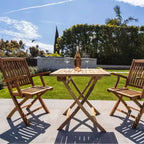 Nordic Teak Outdoor Oiled Patio Folding Chair with Arm Rests