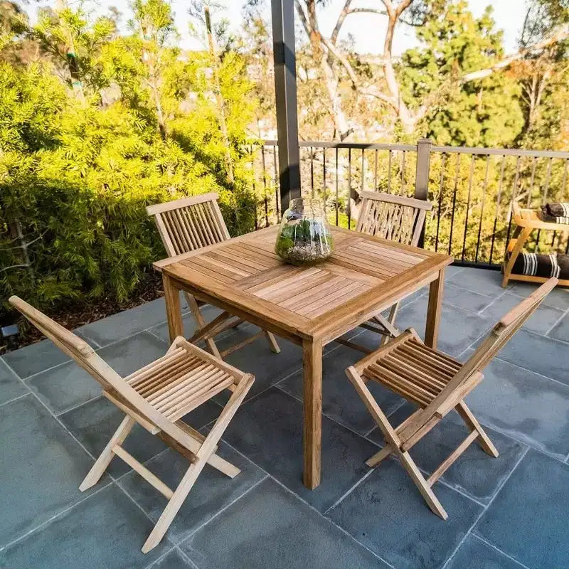 Nordic Teak Natural Outdoor Patio Folding Chair