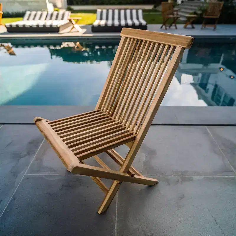 Nordic Teak Natural Outdoor Patio Folding Chair