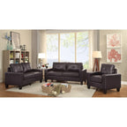 71 in. W Faux Leather 3-Seat Sofa with Track Arms