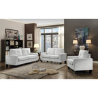 71 in. W Faux Leather 3-Seat Sofa with Track Arms