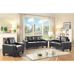 71 in. W Faux Leather 3-Seat Sofa with Track Arms
