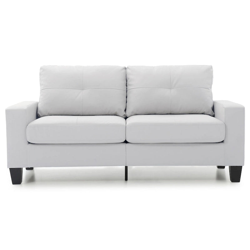 71 in. W Faux Leather 3-Seat Sofa with Track Arms