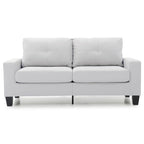 71 in. W Faux Leather 3-Seat Sofa with Track Arms