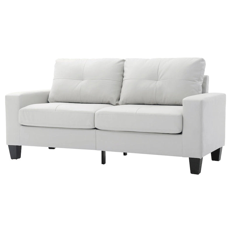 71 in. W Faux Leather 3-Seat Sofa with Track Arms