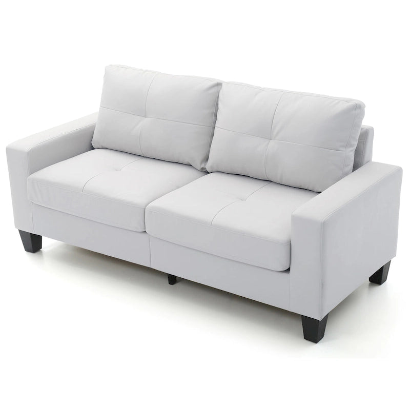 71 in. W Faux Leather 3-Seat Sofa with Track Arms