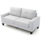 71 in. W Faux Leather 3-Seat Sofa with Track Arms