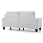 71 in. W Faux Leather 3-Seat Sofa with Track Arms