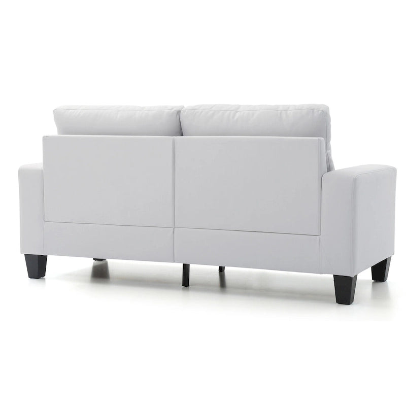 71 in. W Faux Leather 3-Seat Sofa with Track Arms