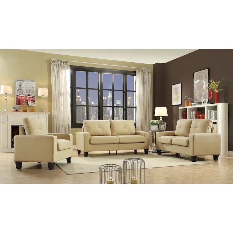 71 in. W Faux Leather 3-Seat Sofa with Track Arms