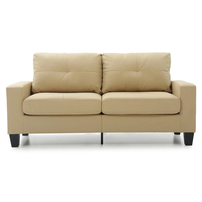 71 in. W Faux Leather 3-Seat Sofa with Track Arms