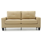 71 in. W Faux Leather 3-Seat Sofa with Track Arms