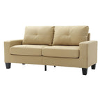 71 in. W Faux Leather 3-Seat Sofa with Track Arms
