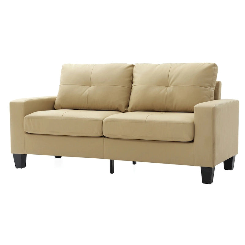 71 in. W Faux Leather 3-Seat Sofa with Track Arms