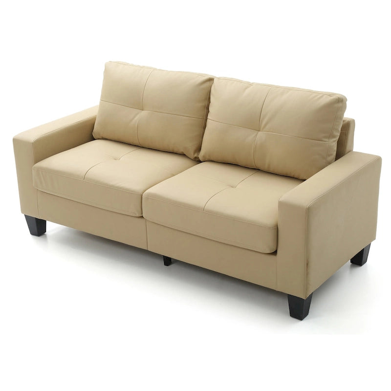 71 in. W Faux Leather 3-Seat Sofa with Track Arms