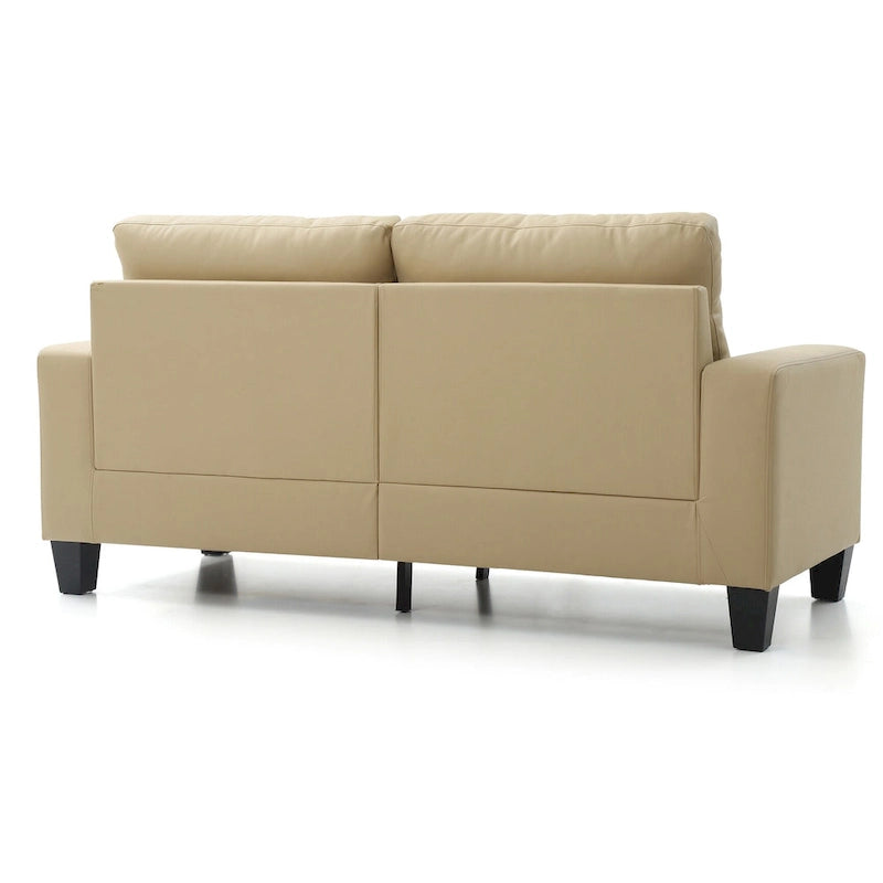 71 in. W Faux Leather 3-Seat Sofa with Track Arms