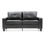 71 in. W Faux Leather 3-Seat Sofa with Track Arms