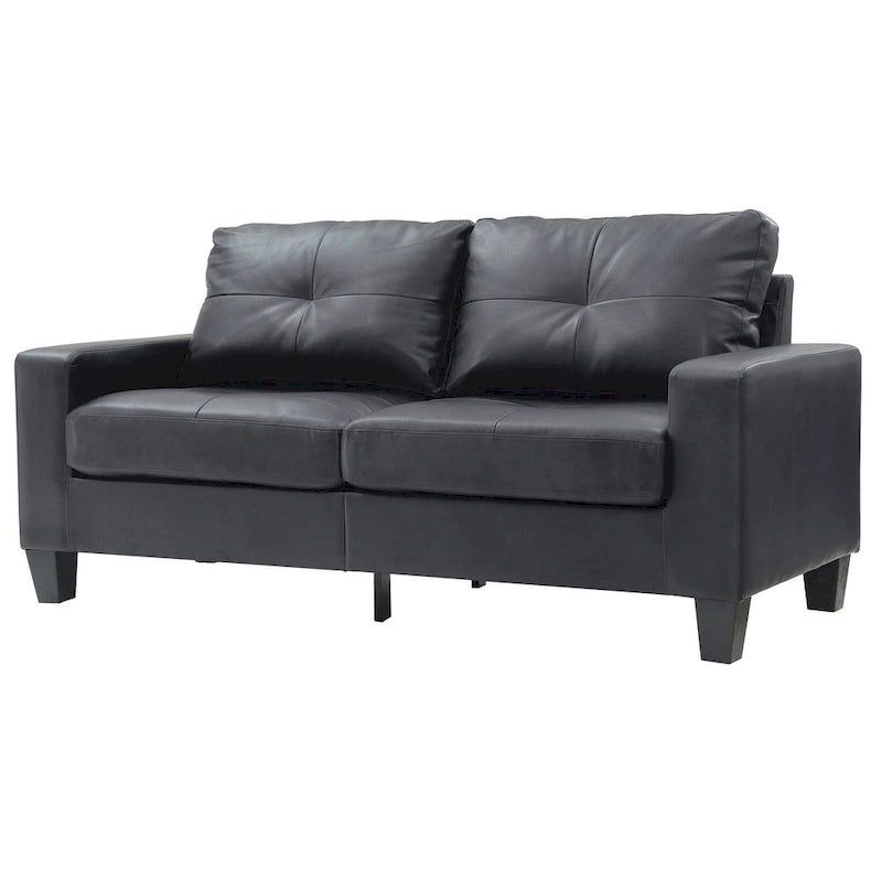 71 in. W Faux Leather 3-Seat Sofa with Track Arms