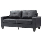 71 in. W Faux Leather 3-Seat Sofa with Track Arms