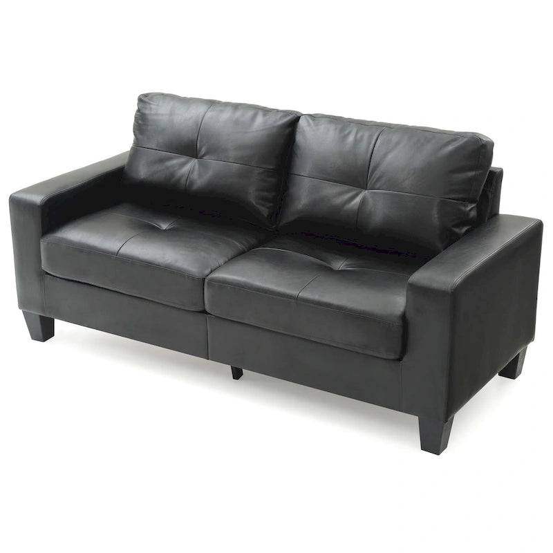 71 in. W Faux Leather 3-Seat Sofa with Track Arms